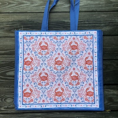 MARSHALL Red White Blue CRAB   Tote Bag XL Reusable Waterproof Eco Americana