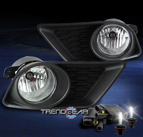 FOR 11-14 CHARGER BUMPER DRIVING CHROME FOG LIGHT W/8000K HID KIT+COVER+SWITCH