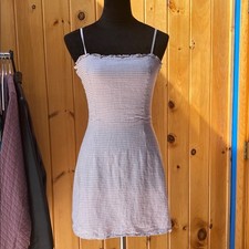 Reformation dress linen Gingham Spaghetti Strap y2k inspired mini