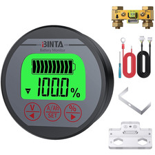 Battery Monitor with Shunt 8-120V 0-500A Voltmeter Ammeter, Voltage Current Mete