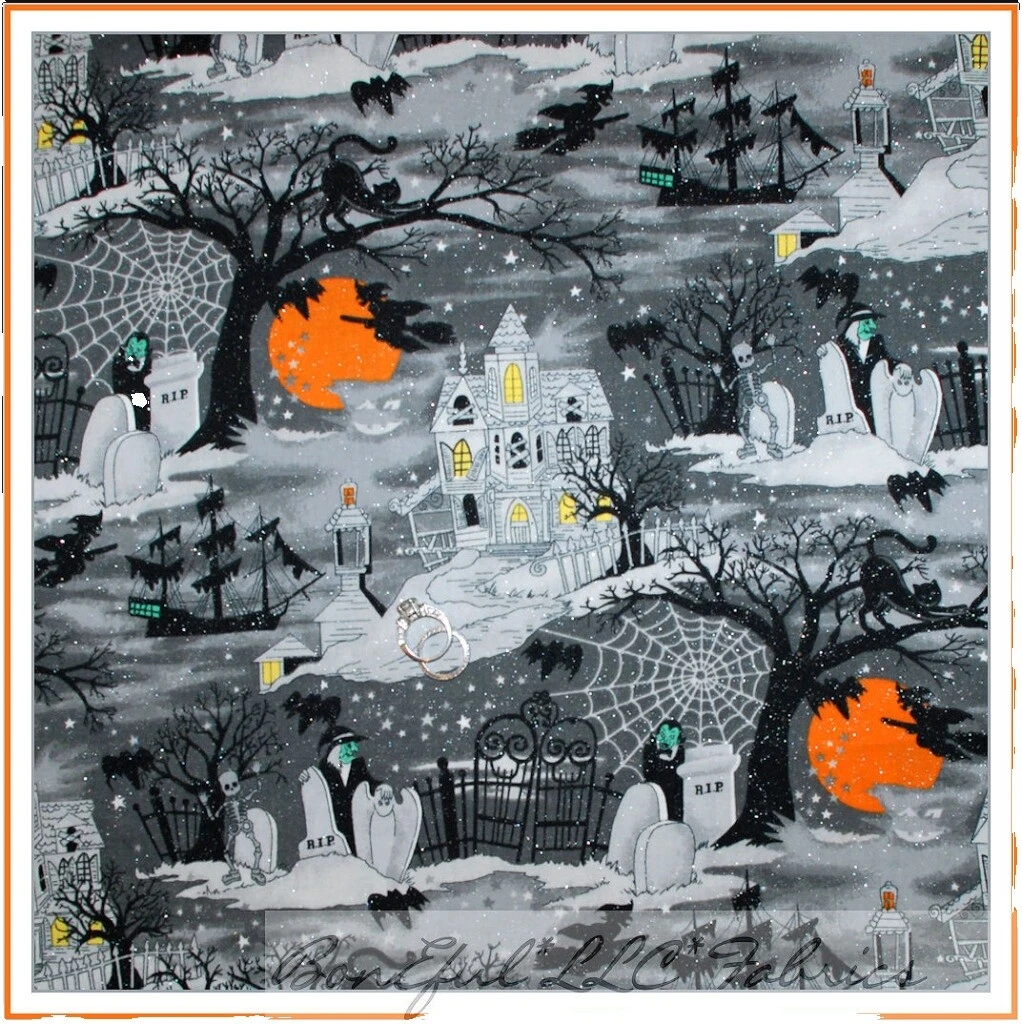 Неподвластные времени ткани для рукоделия на Хэллоуин разноцветные