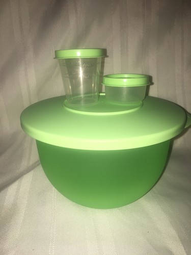 TUPPERWARE NEW Impressions Salad Set Bowl 1.3 L 5 1/2 Cups Midget & Smidget Lime - Picture 4 of 10