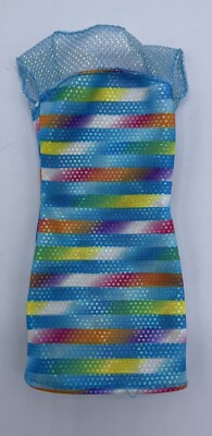 Barbie Doll Clothes Dress Bead Blast 1997 Teresa Blue Multicolor Mini  Style