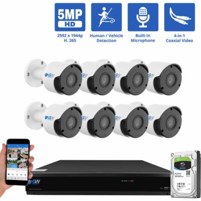 5MP DVR HD-TVI AI Security Camera System - Face / Human / Vehicle AI Detecion