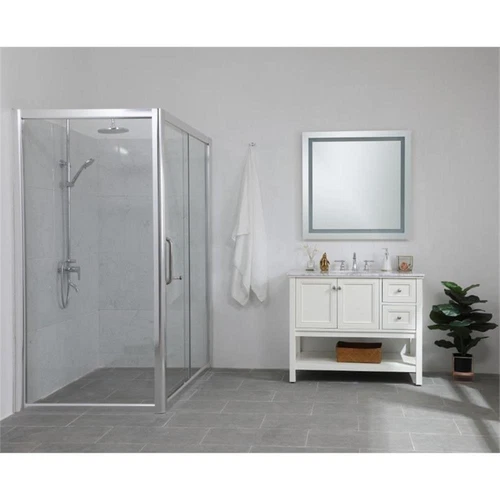 Elegant Decor Helios 36" Square Hardwired LED Bathroom Mirror with Touch Sensor - Picture 7 of 8