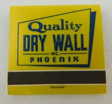 Quality Dry Wall Inc Phoenix AZ Front Strike Full Unstruck Vintage Matchbook