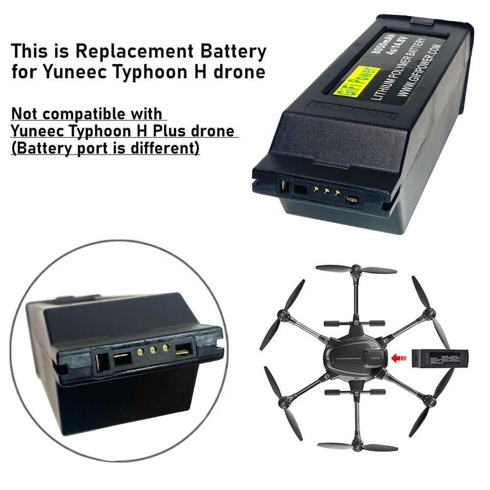 8050mAh 14.8V 4S1P Replacement Lipo Battery New For Yuneec Typhoon H Drone - Image 2 of 4