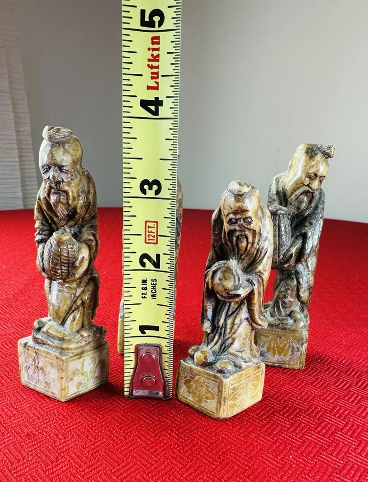 LOTE DE 4 Shou Fu Lu Longevidad Riqueza Felicidad Feng Shui Decoración del Hogar Chino MCM Foto 2 de 4