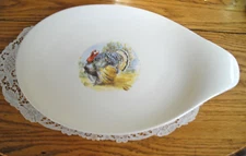 Thanksgiving Turkey Large Platter with Handle  ~ 11" x 17" ~  