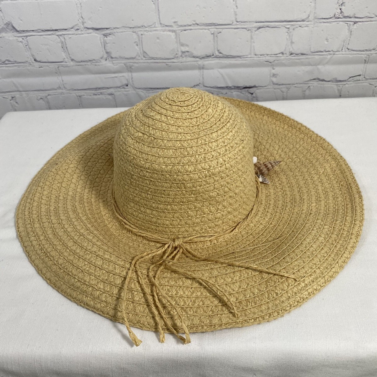 Vintage Yellow Ruffled Edge Rafita sun hat 1950s / 60s Color Block Straw Hat by Reproductions by  main image 4