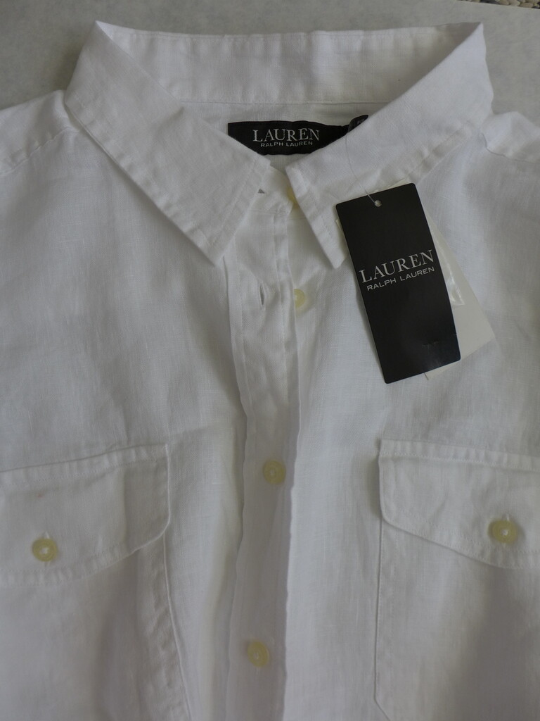 NWT RALPH LAUREN Roll tab Sleeve Belted Linen Utility Pocket