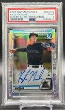 2020 Bowman Draft #CDA-KNI Kyle Nicolas 1st Bowman Refractor Auto /499 PSA 9