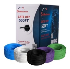 CAT6 500FT Riser CMR Ethernet Cable 23AWG UTP Solid Bare Copper Wire LOT