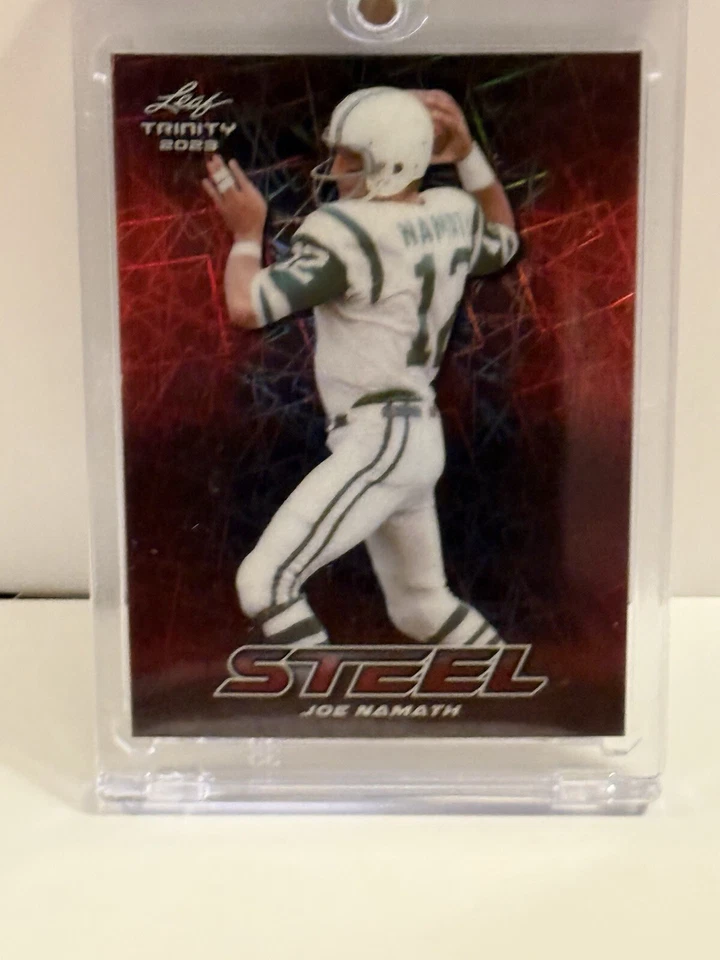 2023 Leaf Trinity Football Red Steel Joe Namath No1/1 #S-49 HOF Jets True 1/1 - Изображение 2 из 4