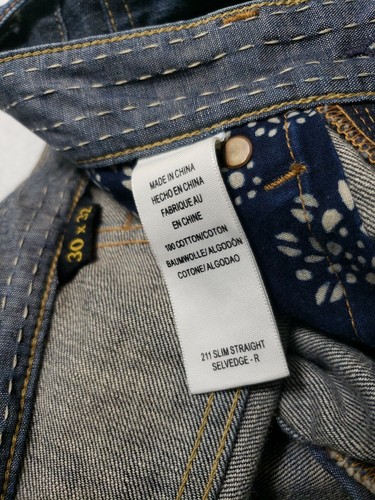 Lucky Brand Mens Jean 221 Slim Straight Leg Selvedge Denim Jeans Measures 31x28 - Picture 6 of 12