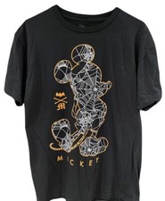 Disney Mickey Mouse Cobweb Halloween T-Shirt Size Youth XL Black  Orange