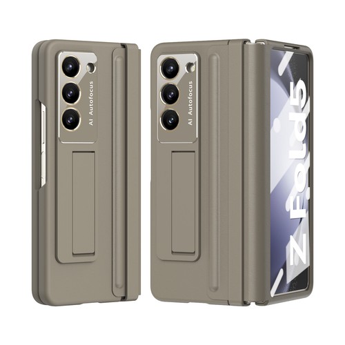 Leather Hinge Case with Glass Screen Kickstand For Samsung Galaxy Z Fold 5 4 3 2 - Picture 39 of 59