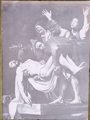 Calling of St. Matthew, H. da Caravaggio, Magic Lantern Glass Slide