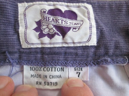 VTG Hearts Jeans Corduroy Pants 7 24x29 Pleated Mom High Waist Purple Tapered - Picture 5 of 8