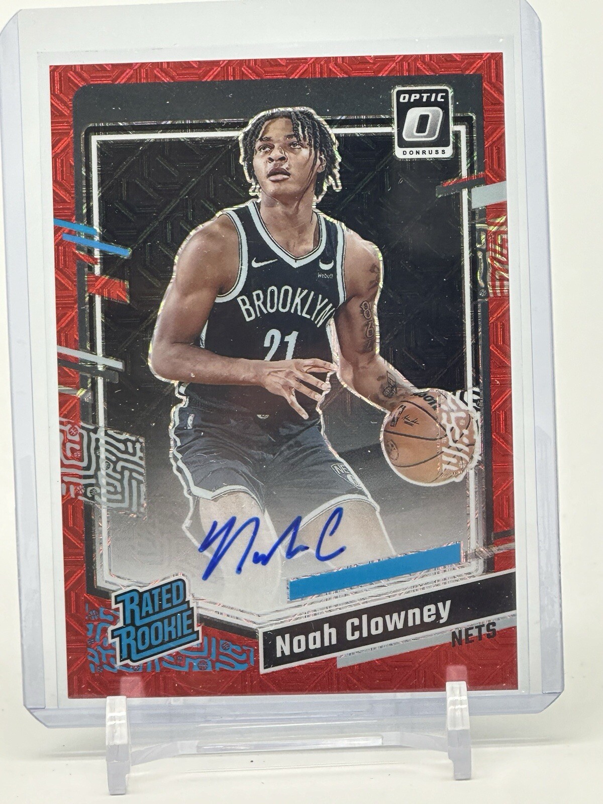 2023-24 Donruss Optic Choice NBA Noah Clowney Rated Rookie Red Autograph #257 A