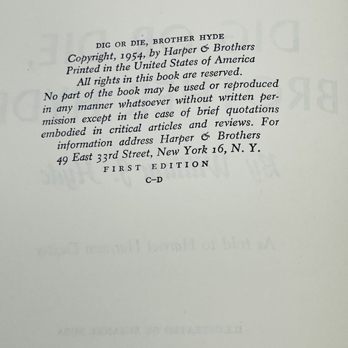 Dig or Die Brother Hyde Pioneer Preacher William Hyde HC 1954 1st Edition SIGNED - Picture 7 of 12