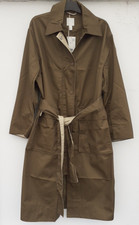 H&m Women's Coat.oversized Mackintosh.olive Green.belt.pockets.unlined. S .nwt.