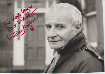Lindsay Anderson,  orig sign Foto, 13x18
