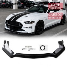 For 2018-23 Ford Mustang Gt Ecoboost Carbon Fiber Look Front Bumper Lip Splitter For 2018-23 Ford Mustang Gt Ecoboost Carbon Fiber Look Front Bumper Lip Splitter