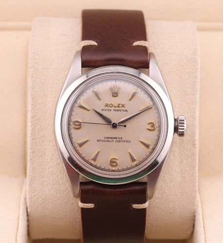 1954 Rolex Oyster Perpetual 6580 Honeycomb Dial 34mm, Recent Service
