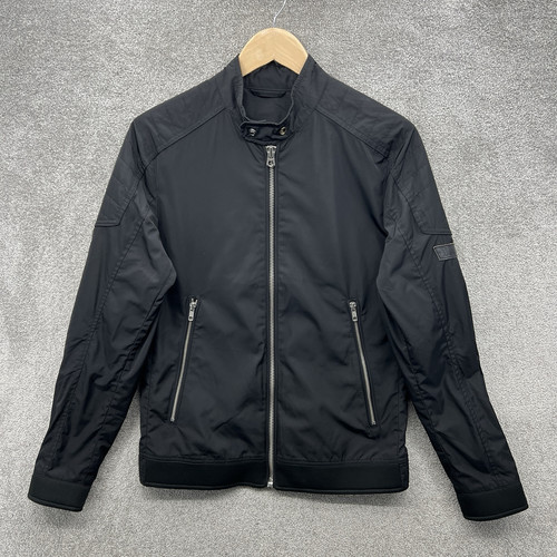 Diesel Jacket Mens Small Black Biker Bomber Motorcycle Full Zip Teflon - Picture 1 of 15