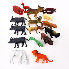 Vintage Plastic Animals Animal Figures Mixed Lot Lion Deer Buffalo Bear