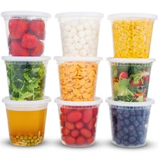 DuraHome 24oz Deli Food Storage Containers with Lids - 30 Sets, Leakproof, BPA-F