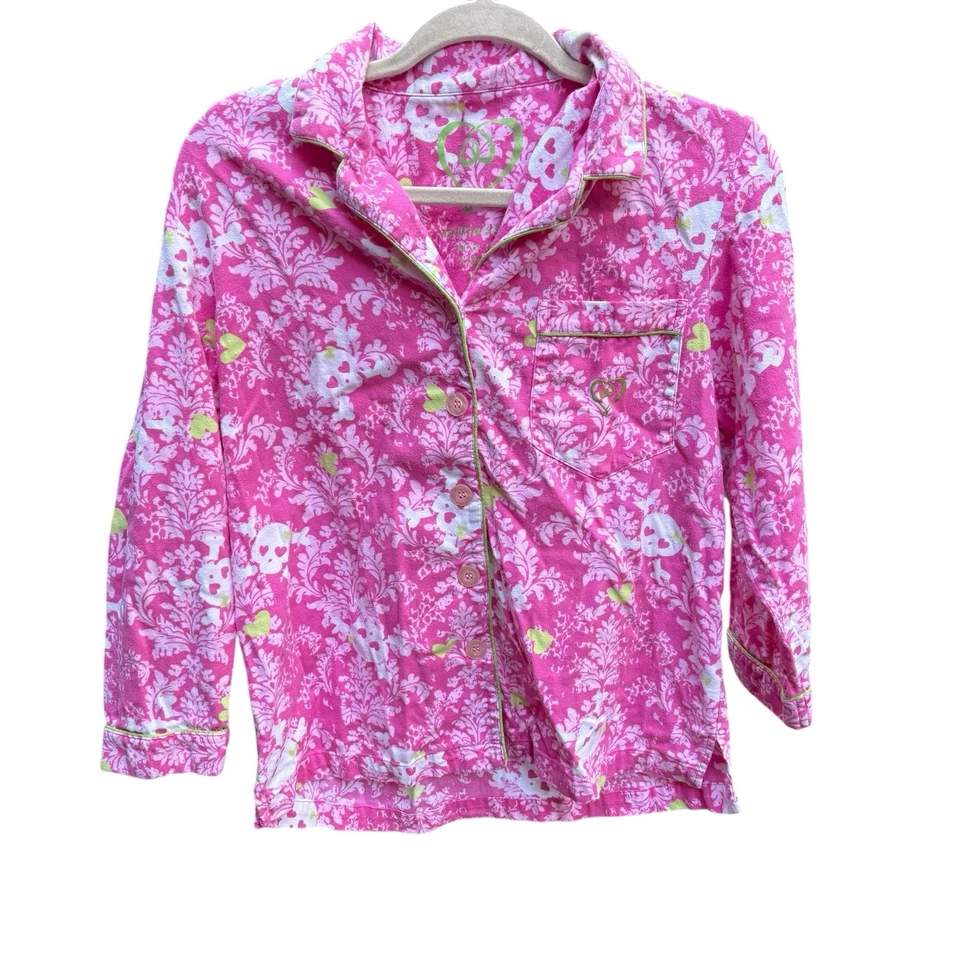 Conjunto de Pijama Victoria’s Secret Manga Larga XS Rosa Floral Calavera Gótico Grunge Algodón Foto 2 de 4
