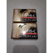 2 NEW Maxell VHS-C TC-30 Premium High Grade Camcorder Videocassette