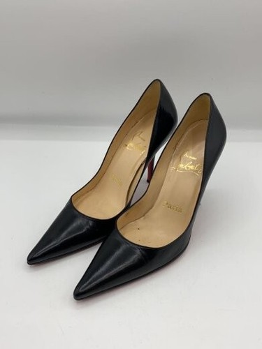 Christian Louboutin Pumps Heel Leather Black EU34.5 US4.5 Japan F/S USED - Picture 7 of 24