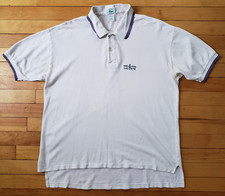 Lacoste Polo Shirt Mens Large White w/ Purple Short Sleeve Vtg Preppy Logo Y2K