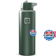 IRON FLASK Camping Hiking Hydration Flask with Straw, Wide Mouth Insulated St