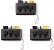 3 Pcs Golf Club Brush Pocket Groove Cleaner 3 in1 Retractable Black