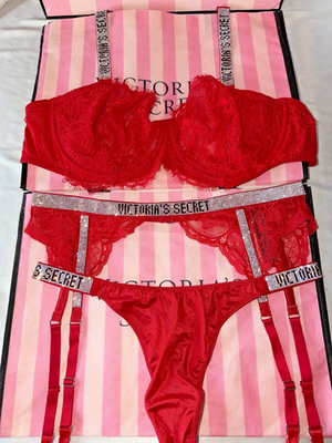 Victorias Secret Bra Shine Strap Wicked Garter Belt & Satin Thong 38DD Large | eBay Victorias Secret Bra Shine Strap Wicked Garter Belt & Satin Thong 38DD Large | eBay