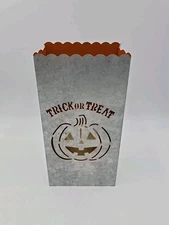 Halloween Metal Trick or Treat Path Lighter w/ Battery Operated Candle Working
