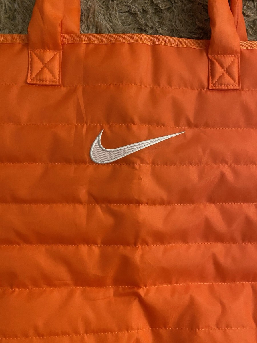 バッグ NIKE DEADSTOCK TOTEBAG Nike tote bag (2024) in orange, big swoosh, puffer style | eBay