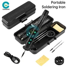 Mini Cordless Soldering Iron Kit USB Rechargeable Welding Tool Adjustable Temp