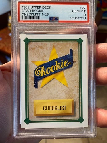 ~VERY HOT CARD PSA 10 UPPER DECK KEN GRIFFEY JR  STAR ROOKIE CHECKLIST 1989~