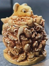 1994 Harmony Kingdom Too Much of a Good Thing Cat & Mice Trinket Box Figurine