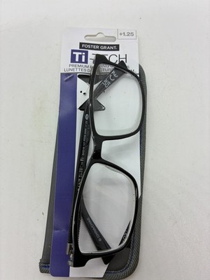 Foster Grant Ti-Tech Ti200 BLK  Reading Glasses PICK Your Strength