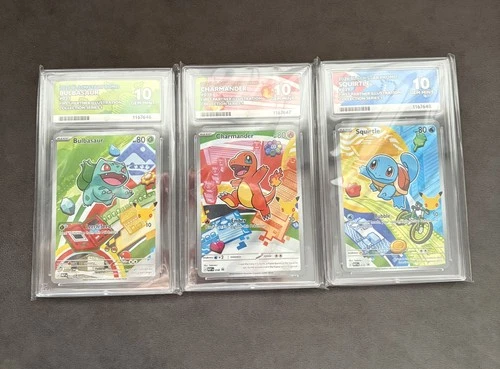 First Partner Illustration Series 1 Kanto Starters Gen 1 ACE 10 SEQUENTIAL SET