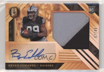 2020 Gold Standard Rookie Jersey Jumbo Prime 7/49 Bryan Edwards Auto RC 7qg