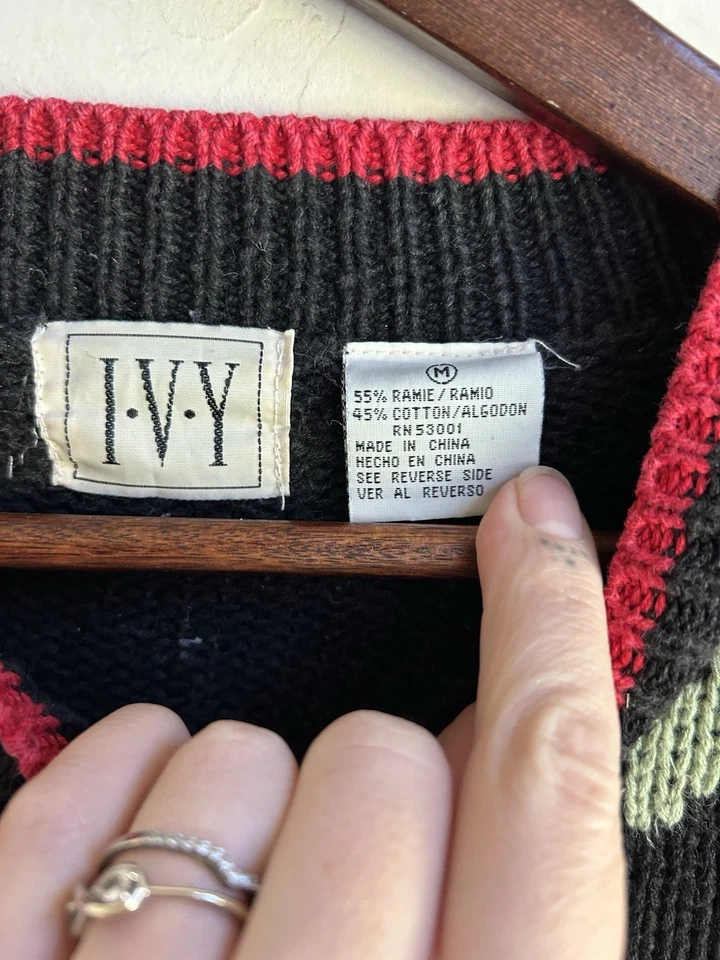 Винтажный плющ кардиган свитер M новинка сад растение леди цветы фрукты овощи - Изображение 4 из 4