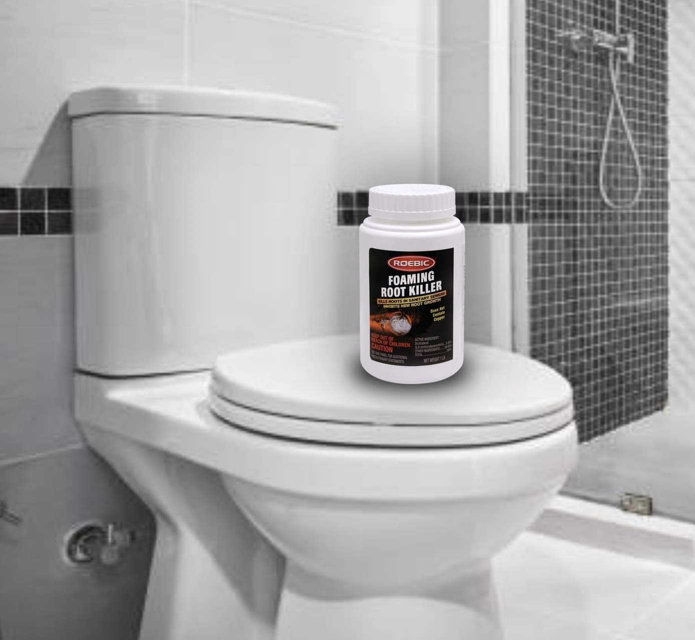 Roebic Foaming Root Killer 1lb - Safe for Pipes, Drains & Toilets