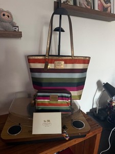 Coach Legacy totobag 黒 65th Striped A4OK Coach Legacy Stripe | eBay
